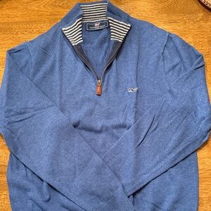 Vineyard Vines Men's Blue Quarter-Zip Pullover
